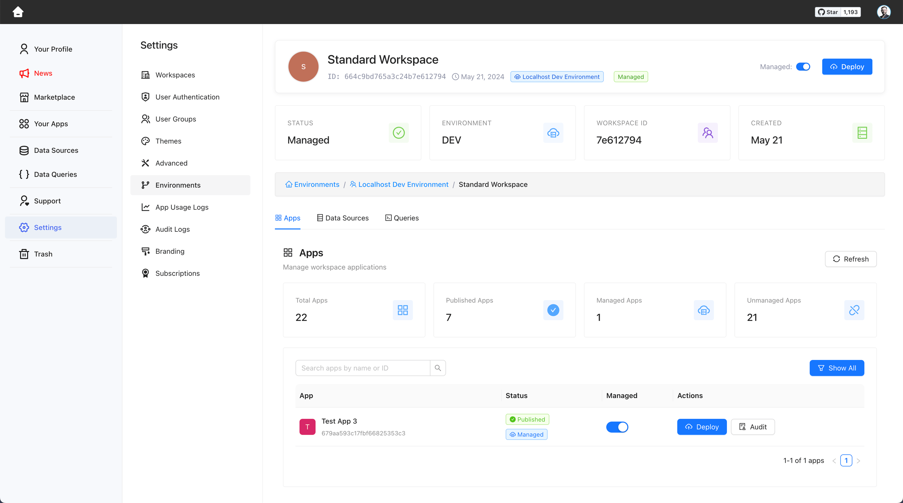 Lowcoder Enterprise App Development Platform